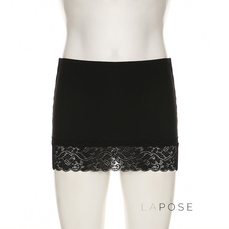 Adalae Bodycon Lace Mini Skirt [JZHSEP8W]