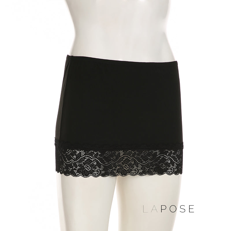 Adalae Bodycon Lace Mini Skirt [XZJ60N6X]