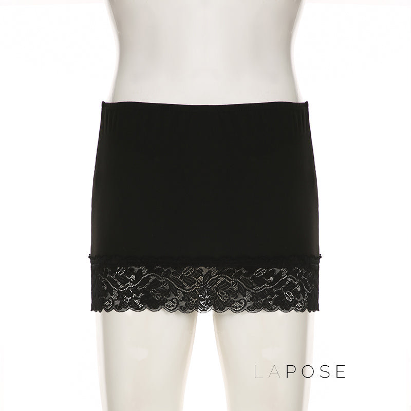 Adalae Bodycon Lace Mini Skirt [D8FGJA1E]