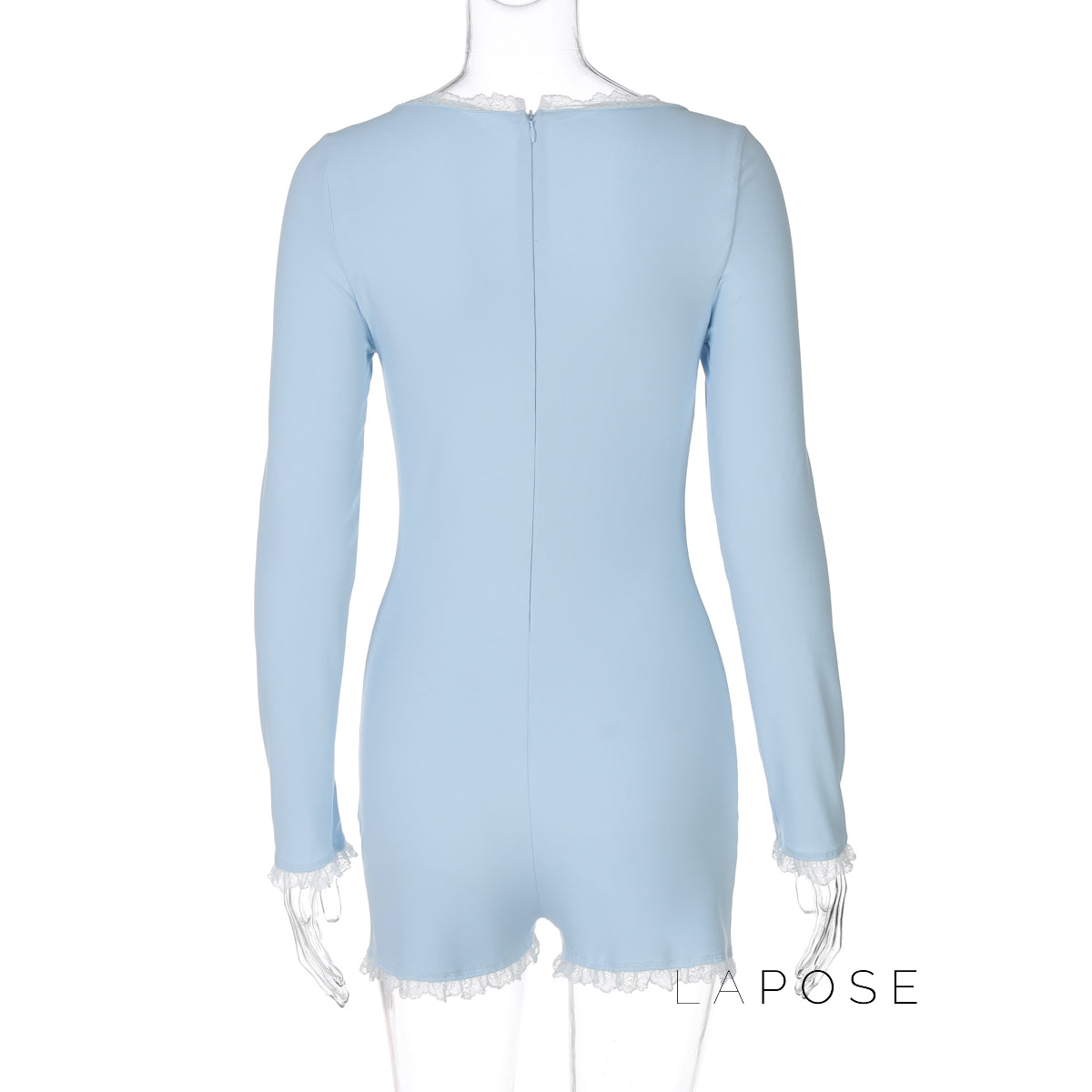 Adalida Sky Blue Lace Romper [RGJQD01B]