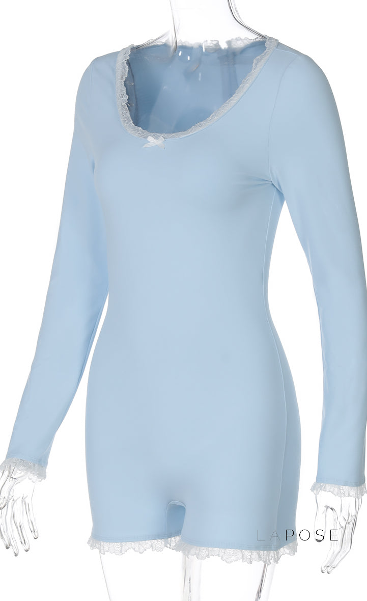 Adalida Sky Blue Lace Romper [DDEWGG1H]