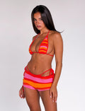 LaPose Adalyne Sunset Stripe Knit Shorts