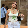 Adama Floral Lace-Up Crop Top [DXMIWJKQ]