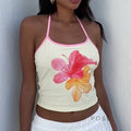 Adama Floral Lace-Up Crop Top [NKN5R94C]