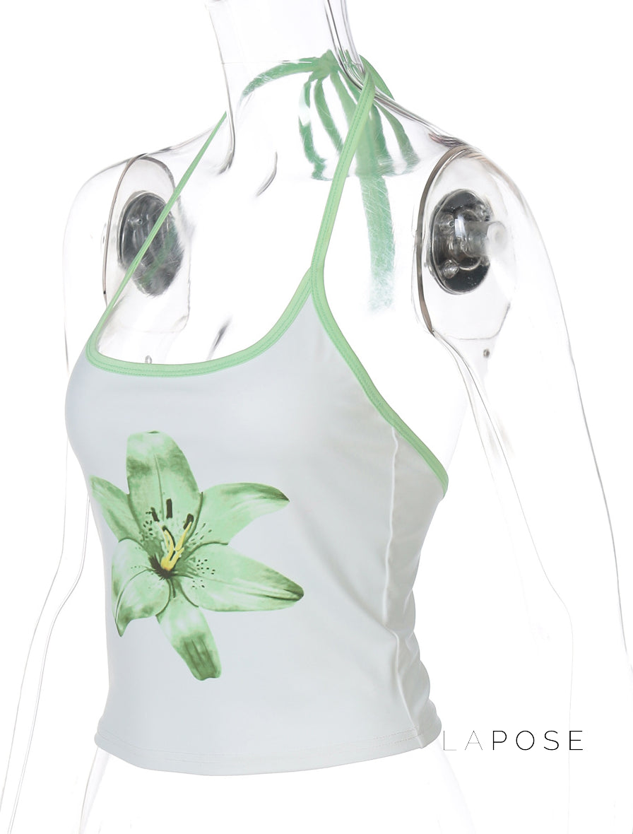 Adama Floral Lace-Up Crop Top [BCGHF01L]