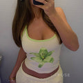 Adama Floral Lace-Up Crop Top [Y063IN7G]
