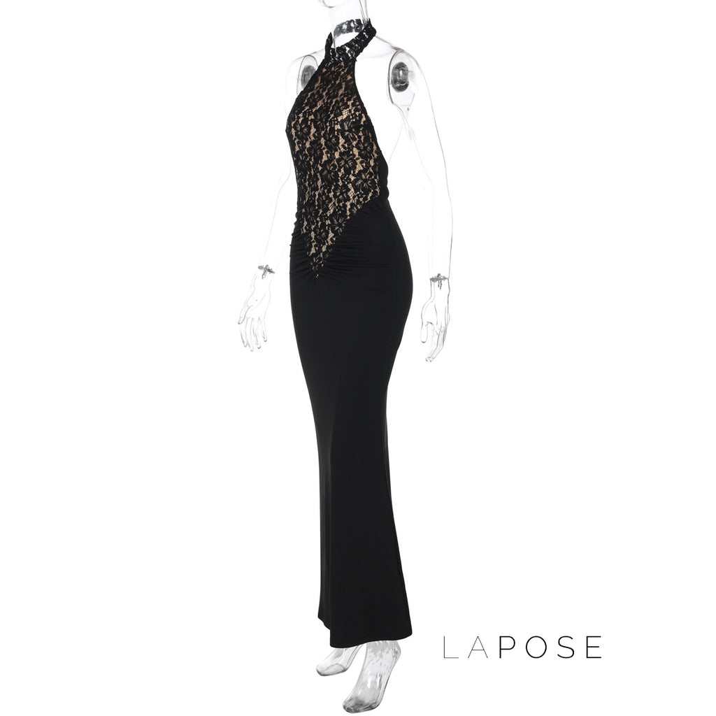 Addeline Halter Backless Maxi Dress [A5AZOLNK]