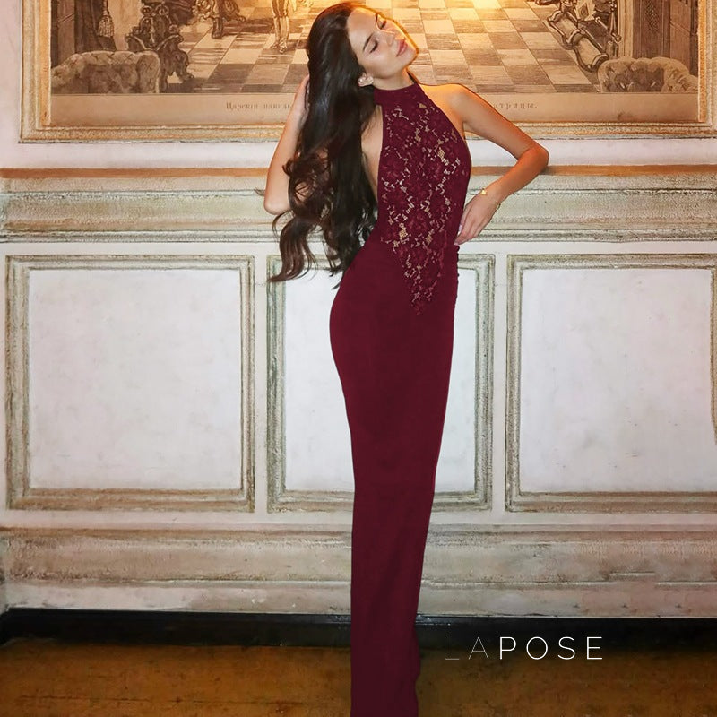 Addeline Halter Backless Maxi Dress [RAGMG7EC]