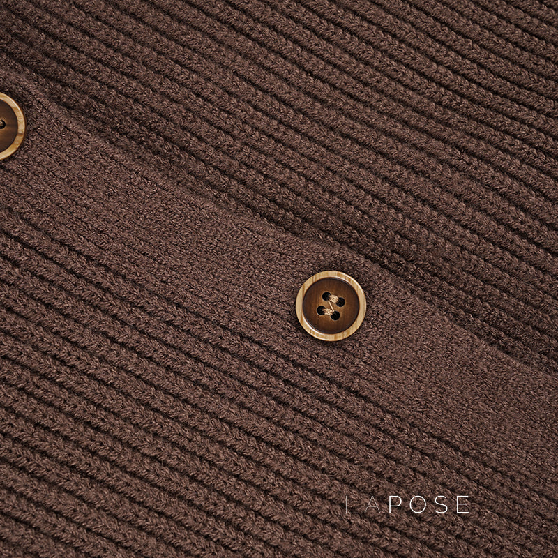 Addilyn Brown Knitted Cardigan [PWZMYASC]