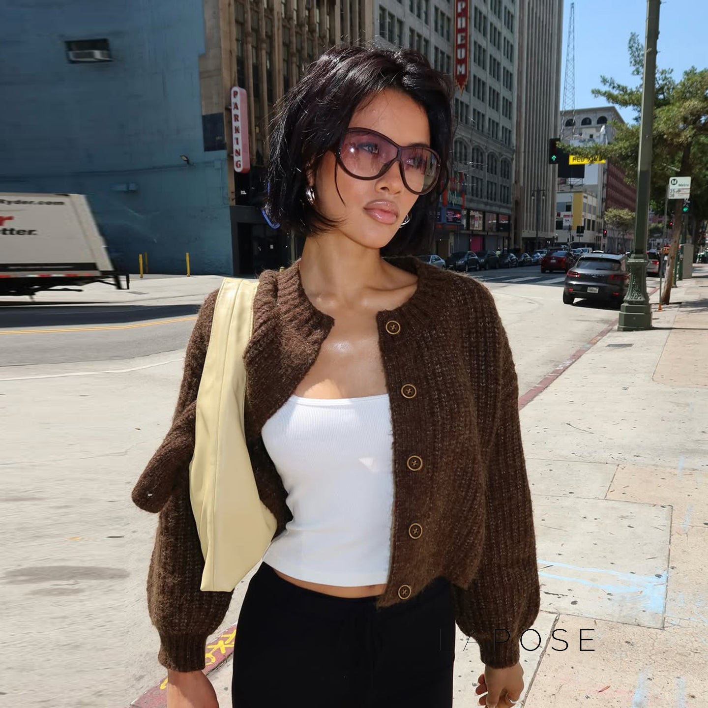 Addilyn Brown Knitted Cardigan [1E0I0PK8]