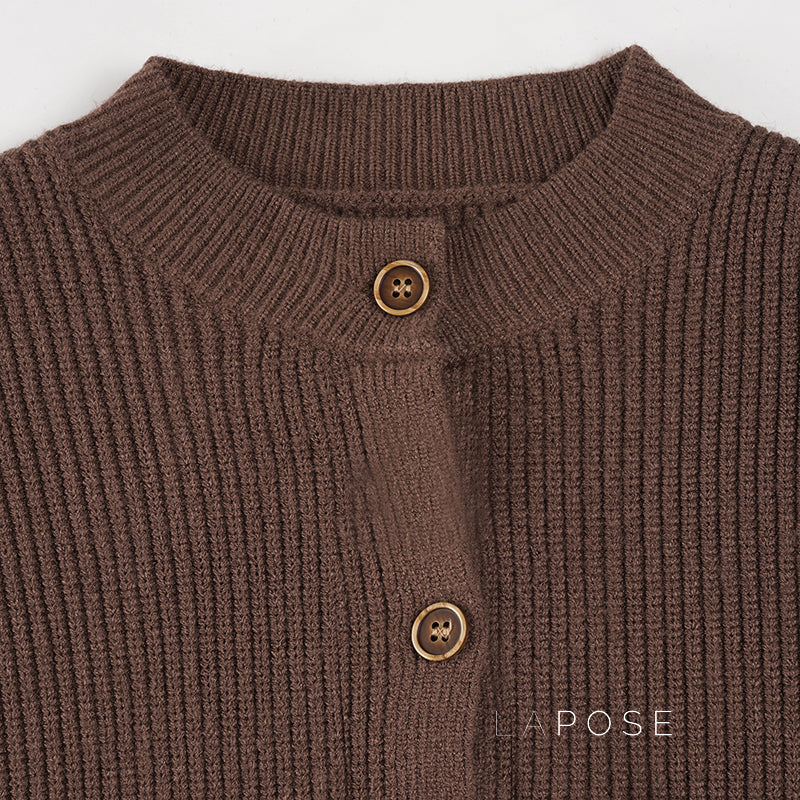 Addilyn Brown Knitted Cardigan [F3HPH0SJ]