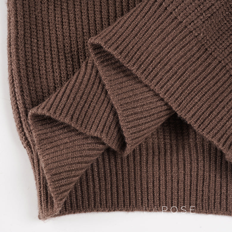 Addilyn Brown Knitted Cardigan [OJSK9Y0D]