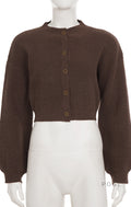 Addilyn Brown Knitted Cardigan [BA0LVU3A]