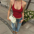 Aditi Halter Backless Crop Top [AXU12JS2]