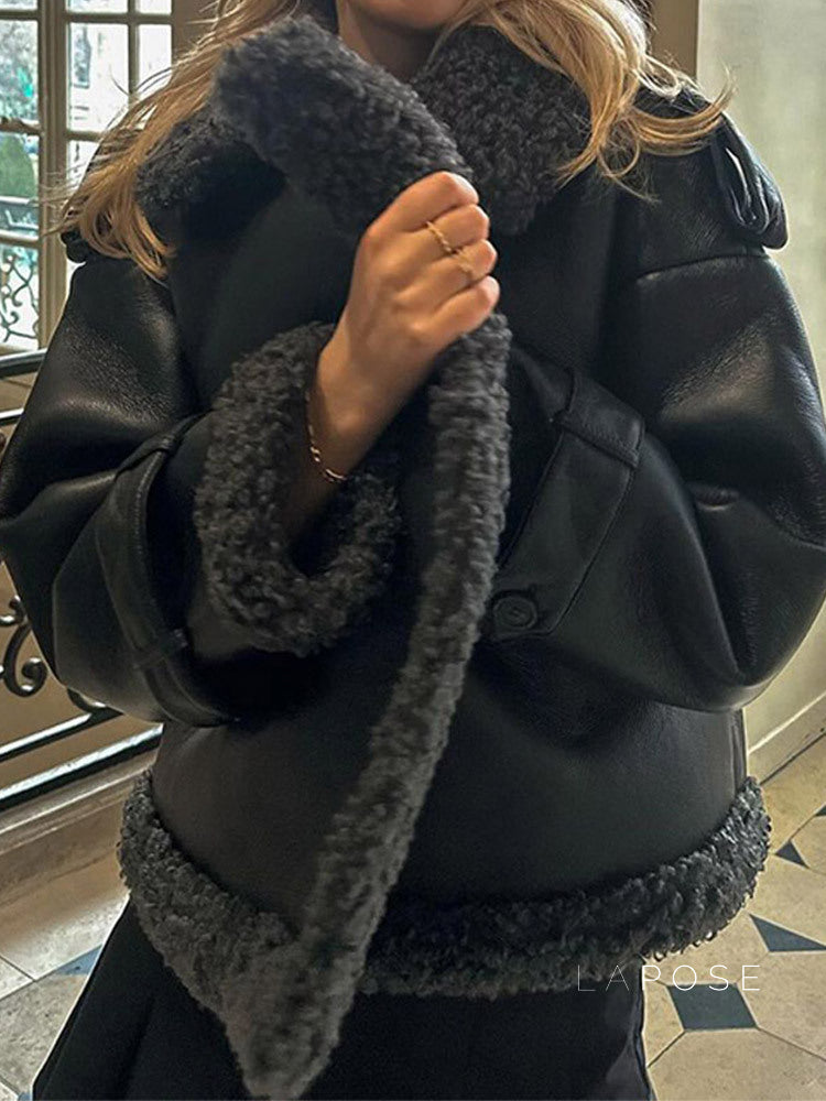 Aditri Faux Leather Tie Jacket [719CUQSO]