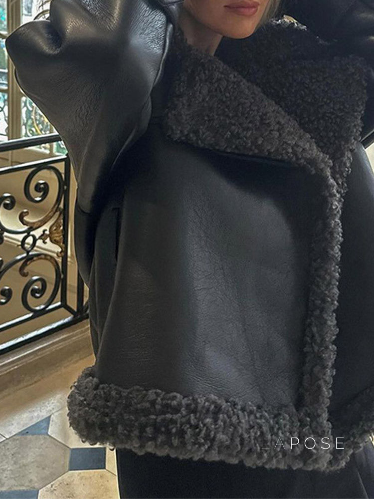 Aditri Faux Leather Tie Jacket [VOUJW34Y]