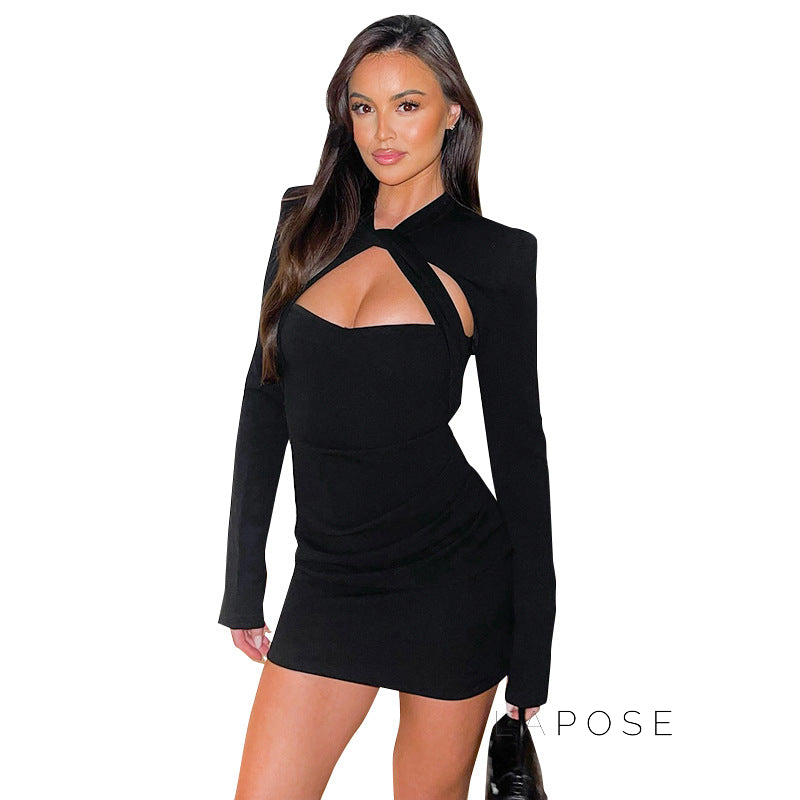 Afnan Twisted Bodycon Mini Dress [1YXYM2N8]