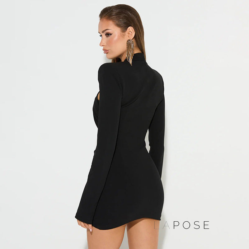 Afnan Twisted Bodycon Mini Dress [QMBAWNB5]