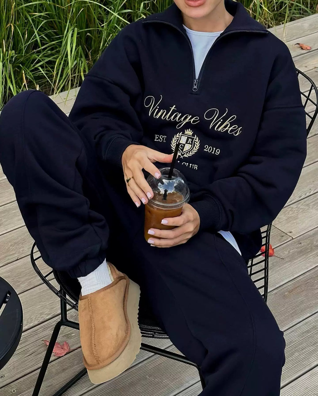 LaPose - Ahuva Vintage Vibes Quarter Zip Sweatshirt