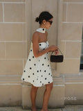Ailen One Shoulder Polka Dot Dress [68KHN0C5]