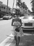 Ailen One Shoulder Polka Dot Dress [M3I08SB9]