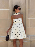Ailen One Shoulder Polka Dot Dress [D53FRSCK]