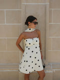 Ailen One Shoulder Polka Dot Dress [VSC2CG99]