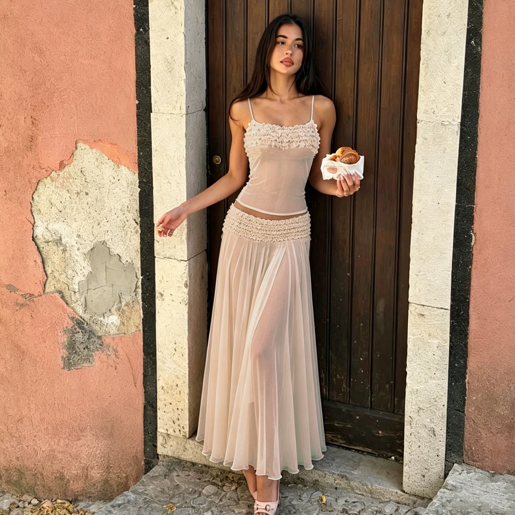 LaPose - Ailin Ruffle Cami Maxi Skirt Set