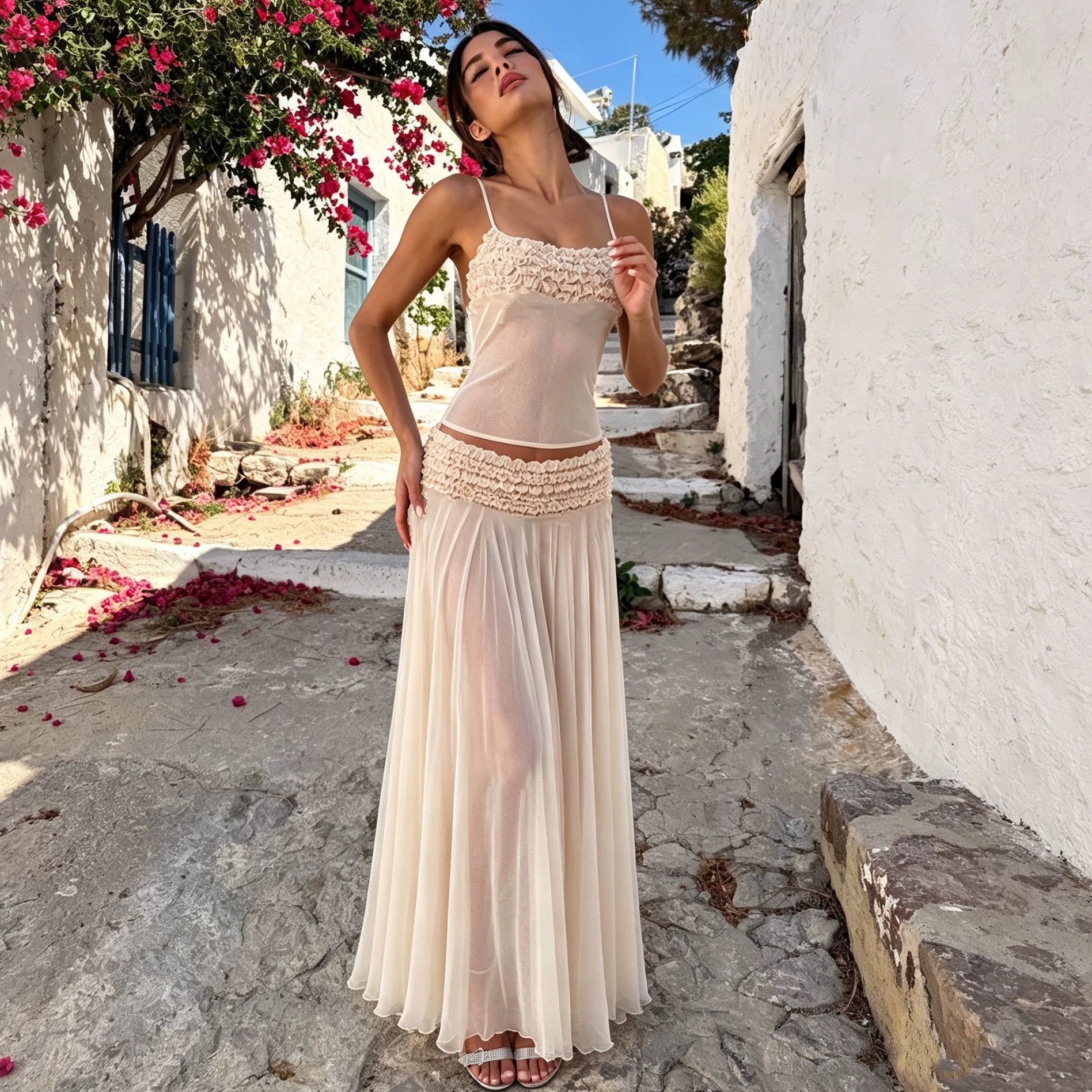 LaPose - Ailin Ruffle Cami Maxi Skirt Set