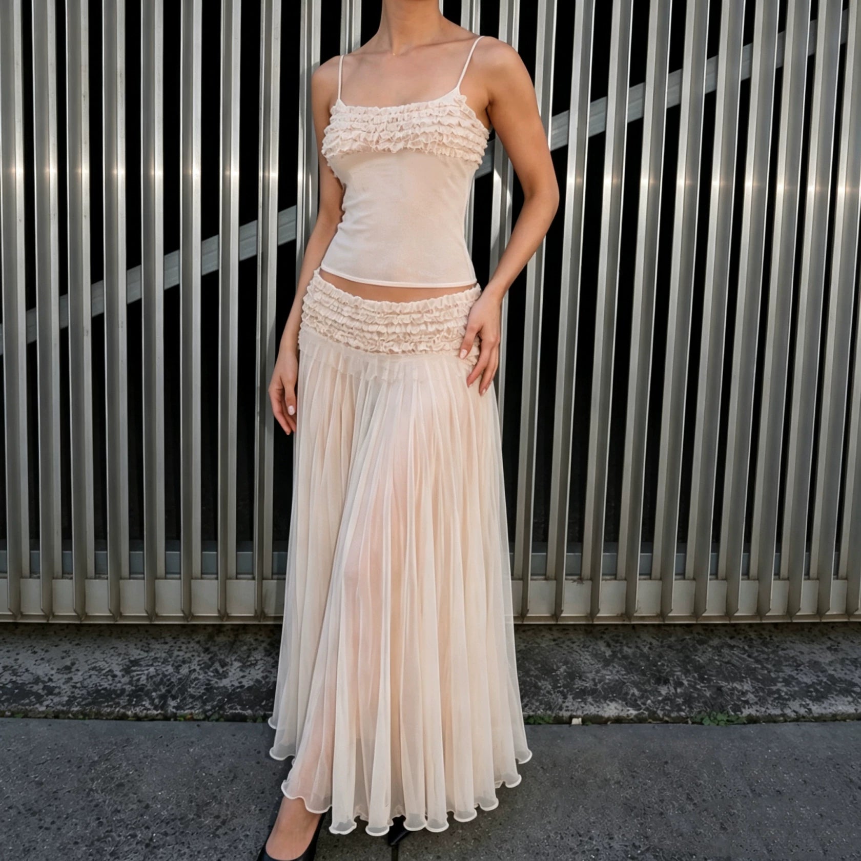 LaPose - Ailin Ruffle Cami Maxi Skirt Set