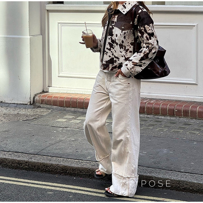Aira Printed Lapel Jacket [PXCR50OG]