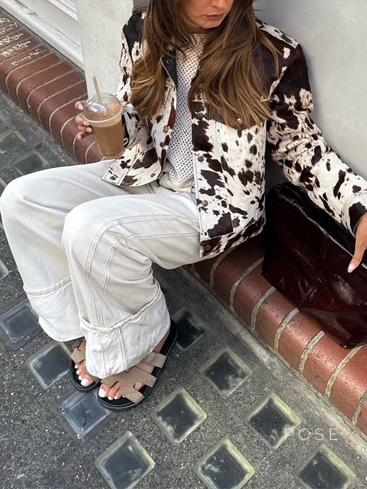 Aira Printed Lapel Jacket [0ARYE2DX]