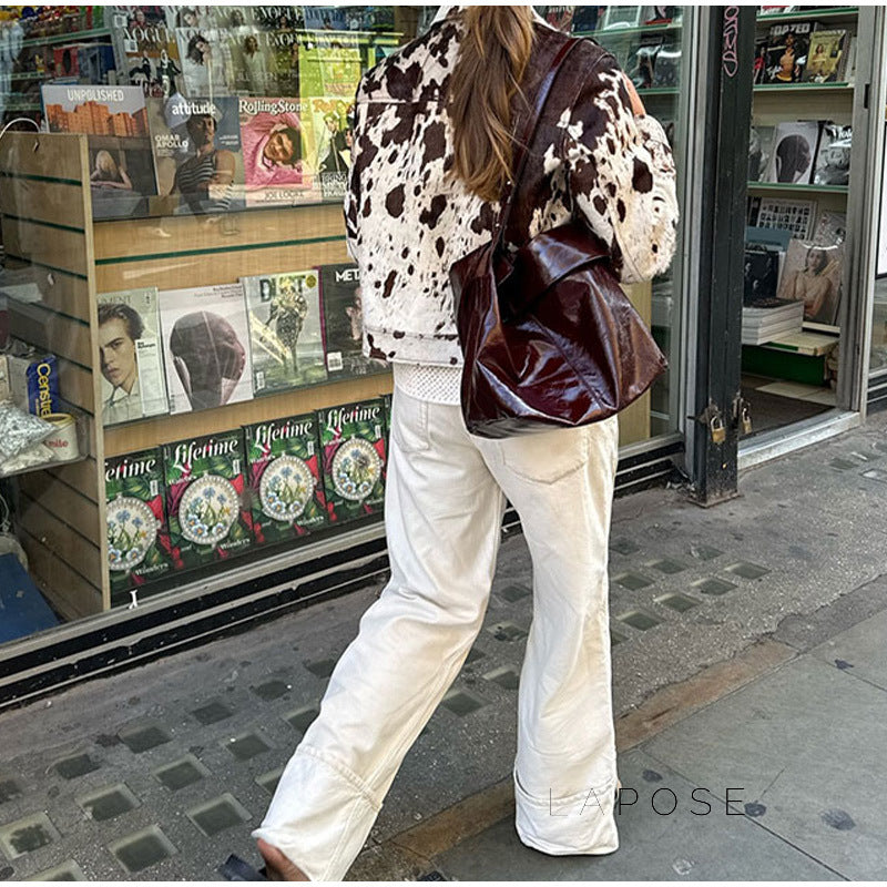 Aira Printed Lapel Jacket [T9EFOBIE]