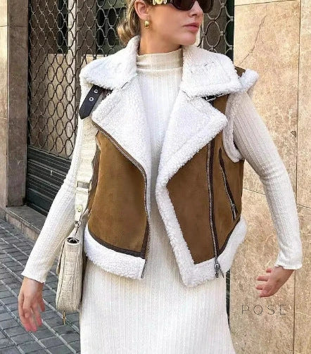 Airabella Cropped Faux Fur Vest [VBC5RAF5]