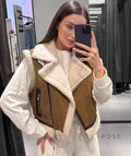 Airabella Cropped Faux Fur Vest [X07C3O1I]