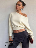 Aisha Knit Slant Collar Crop Top [Y7PONYIJ]