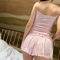 Aishwarya Ruffle Knit Short Set [YWYME766]