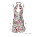 Aislyn Leopard Halter Mini Dress [KZAQ813L]