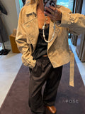 Aixa Belted Lapel Jacket [KMWAAZC8]