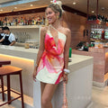 Akari Floral Draped Halter Dress