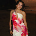 Akari Floral Draped Halter Dress
