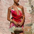 Akari Floral Draped Halter Dress