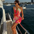 Akari Floral Draped Halter Dress