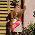 Akari Floral Draped Halter Dress