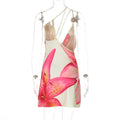 Akari Floral Draped Halter Dress