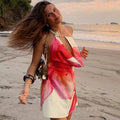 Akari Floral Draped Halter Dress