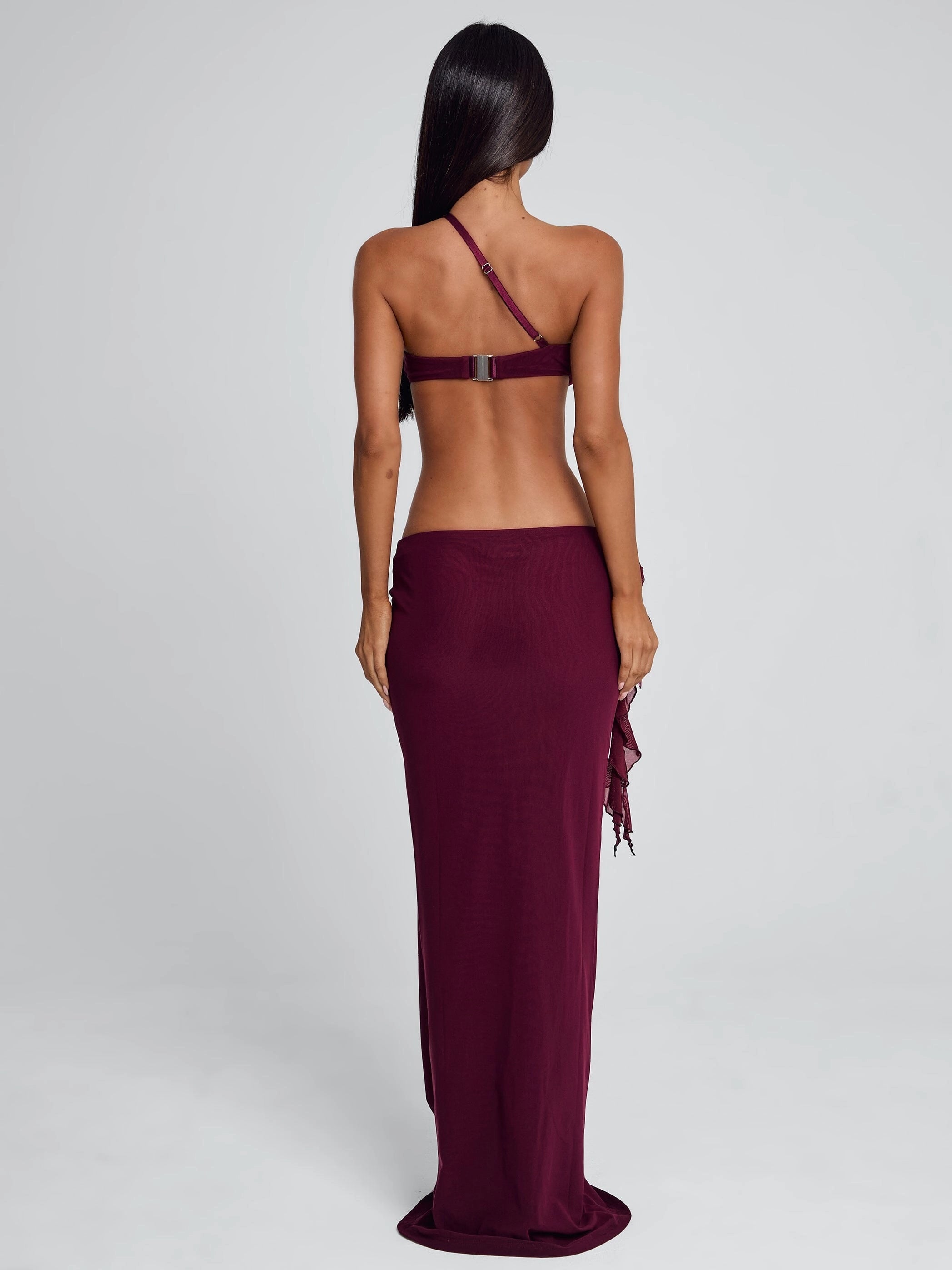 LaPose Akilah Asymmetric Beaded Maxi Dress