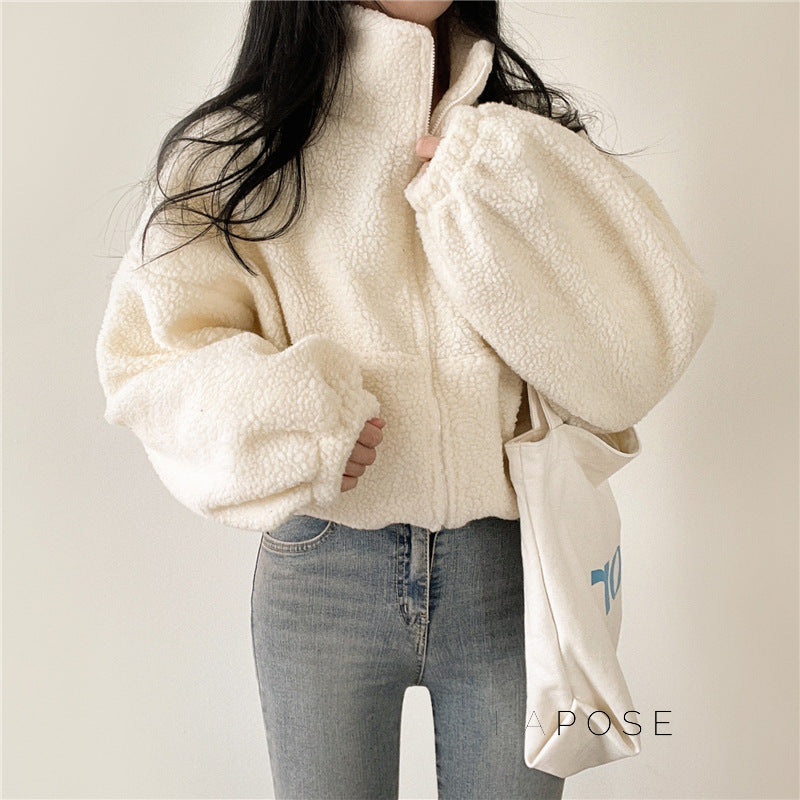 Akilah Cozy Stand Collar Cardigan [HLFRD90B]