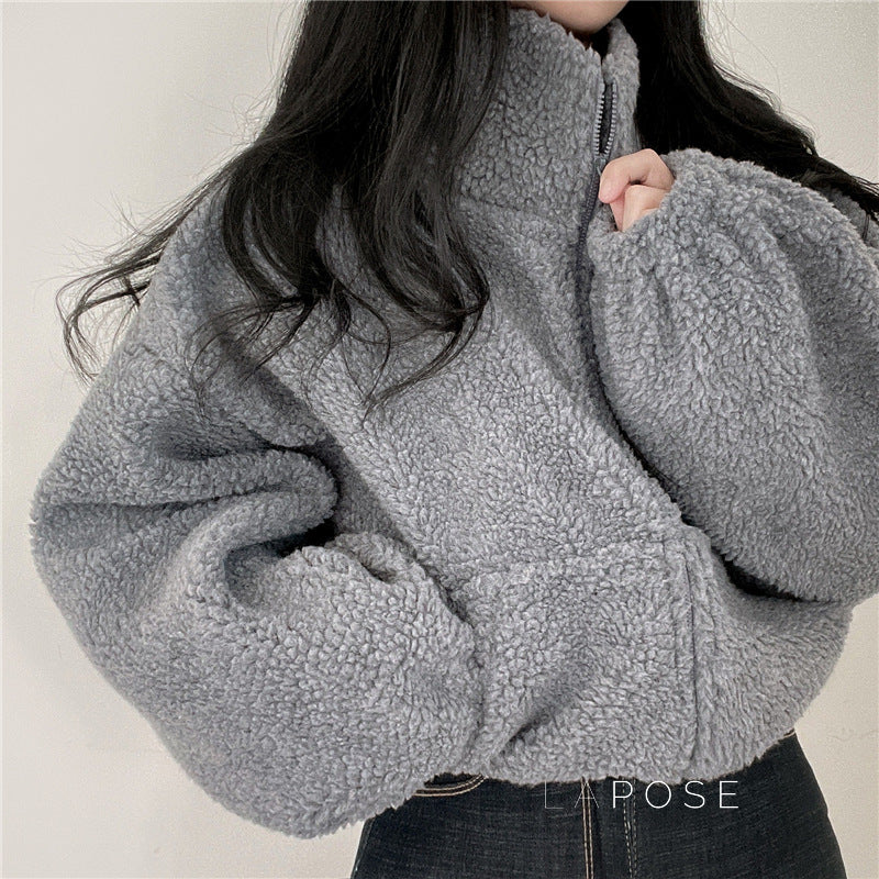 Akilah Cozy Stand Collar Cardigan [5KDGJKH6]