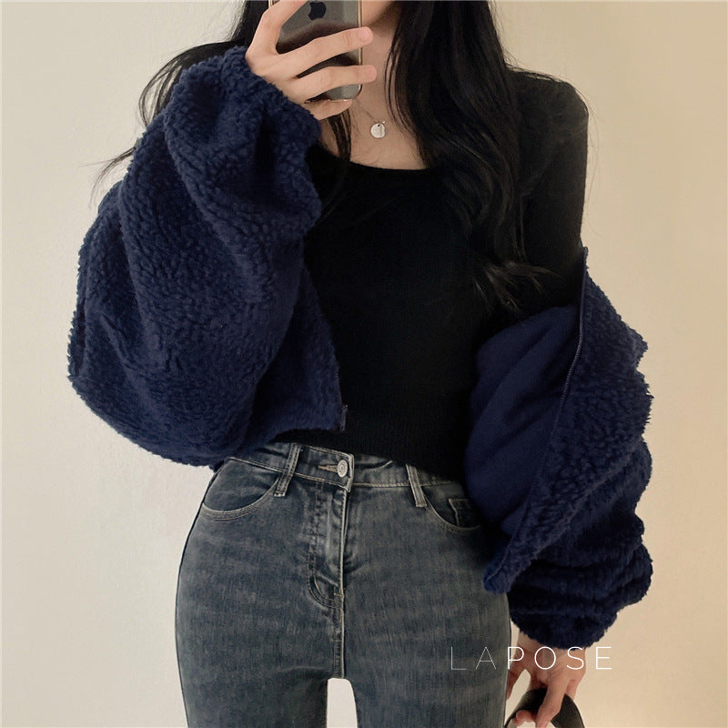 Akilah Cozy Stand Collar Cardigan [9RQJFQM8]